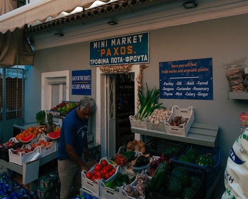 Fresh market vegetables display in Greece